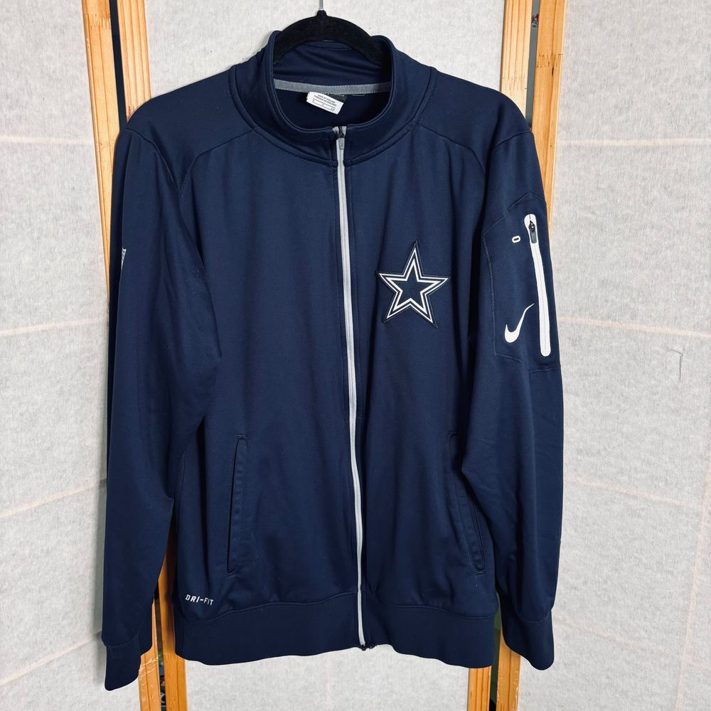 Nike NFL Dallas Cowboys Men's Sz Small Blue Full Zip Track‎ Jacket  Microfleece